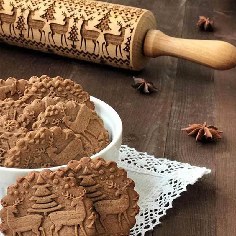 Kitchen Wooden Rolling Pin Fondant Cake Decoration Dough Roller