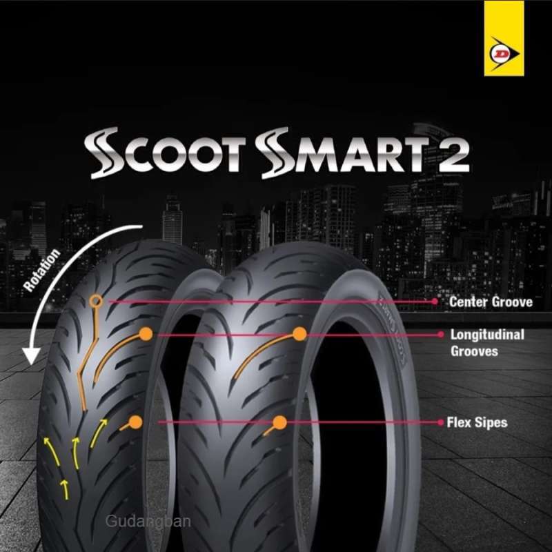 Jual Dunlop Scoot Smart 2 Uk 110 70 13 48P TUBELESS ban luar Nmax Depan Seller GudangBan.com - GudangBan.com | Blibli