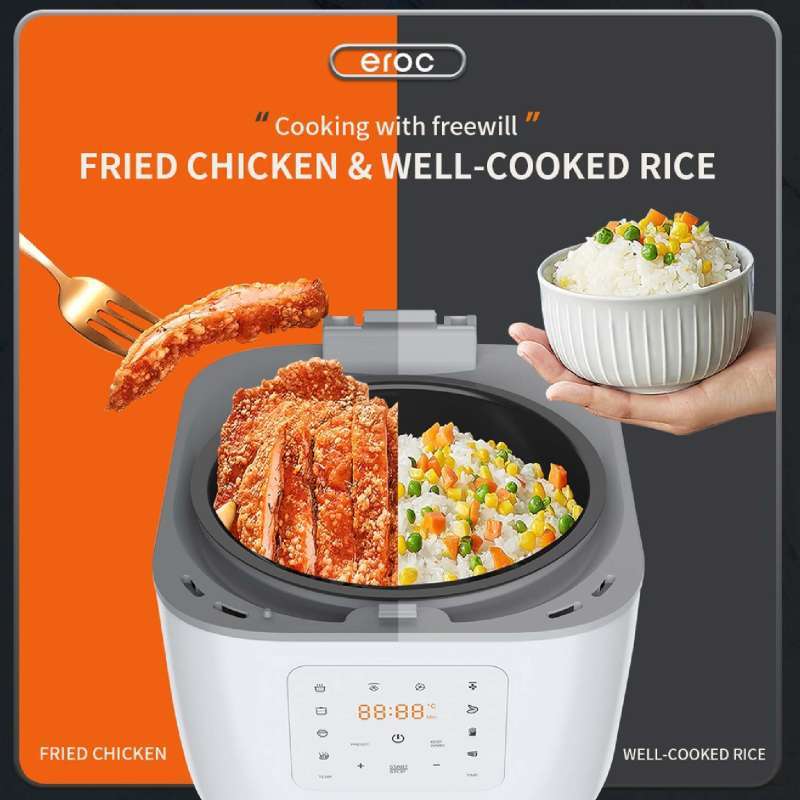Promo Eroc Air Fryer Rice Cooker Multicooker In One Pot Kapasitas 6 Liter White Color Model Af x1 Diskon 67 Di Seller Eroc Official Store Pt. Niagara Sukses