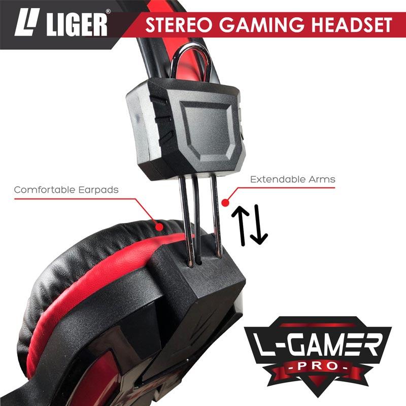 Liger L Gaming Pro Premium With Cable Splitters Led Headset Gaming For Phone Laptop Pc Games Gaming Terbaru Agustus 2021 Harga Murah Kualitas Terjamin Blibli