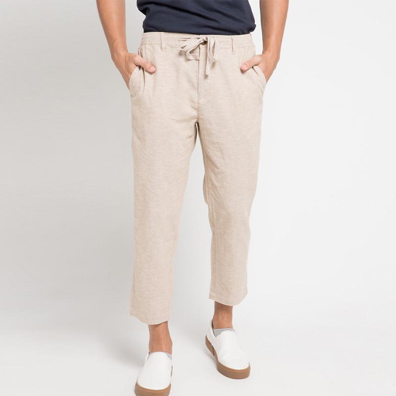 Jual Giordano Linen Ankle Celana Panjang Pria S Khaki di