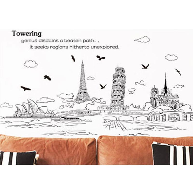 Jual Samhez Am9261 Sketsa Pisa Wall Sticker 60 X 90 Cm