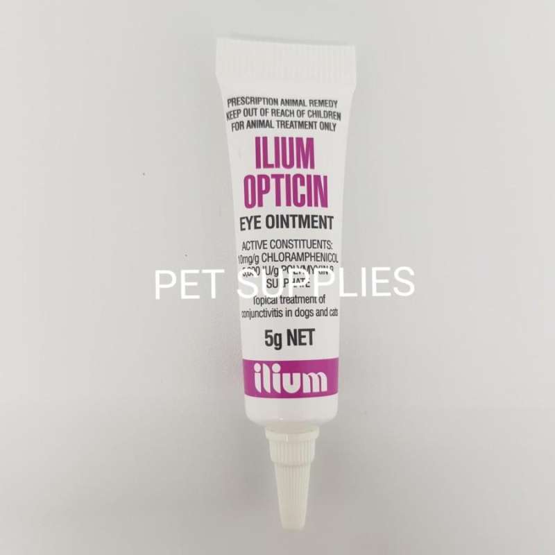 Jual obat salep antibiotik mata anjing kucing ILLIUM OPTICIN 5