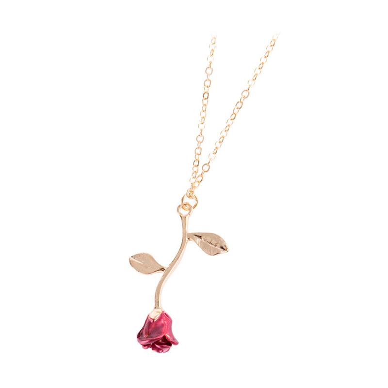 Jual Elegant Women Enamel Rose Pendant Chain Necklace Jewelry Valentines Day Gift Gold Online Oktober 2020 Blibli Com