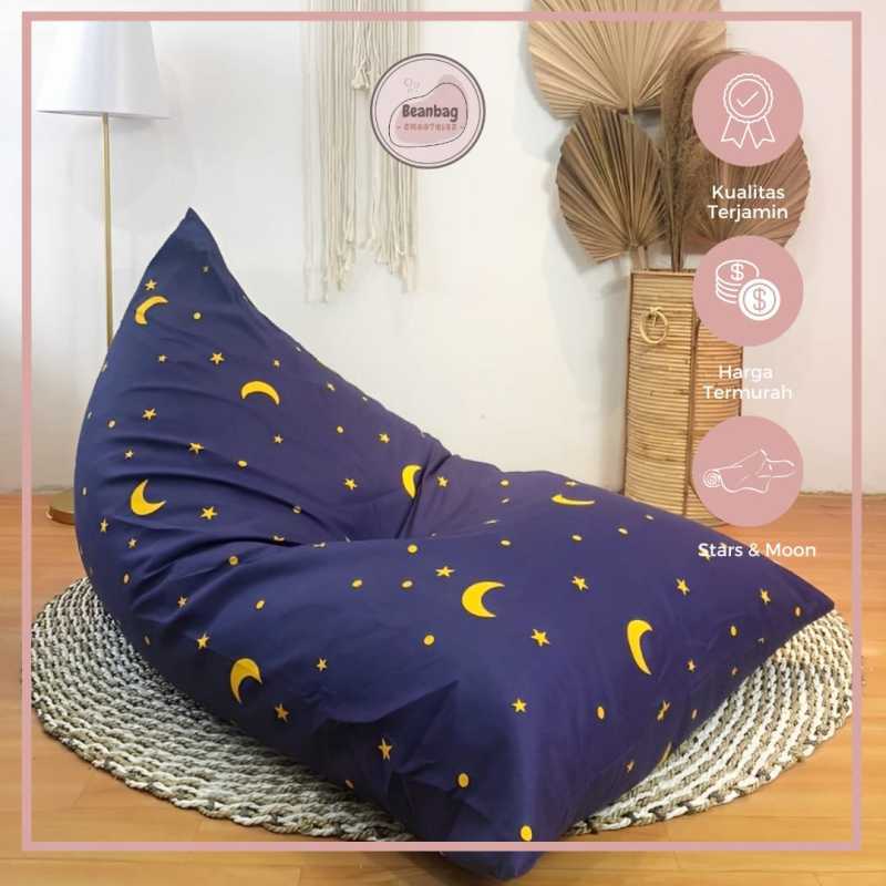 Bean bag motif Beanbag Triangle PLUS ISI size LARGE Kain adem dan lembut