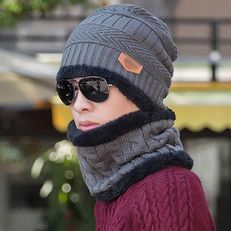 Jual E-Accessory Warm Knitted Hat Scarf 