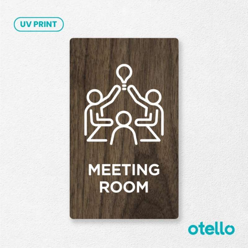 Dijual Meeting Room Sign Board Kayu Print Signage Label Room Name Nama  Ruang - 12 x 20 cm Diskon