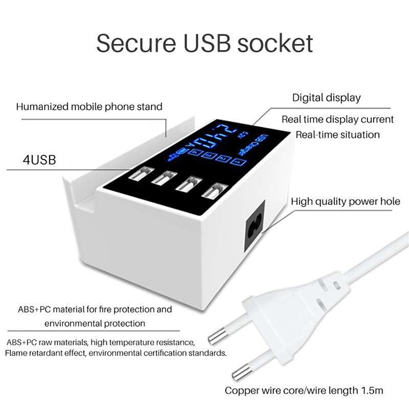 4 port usb ac adapter travel wall