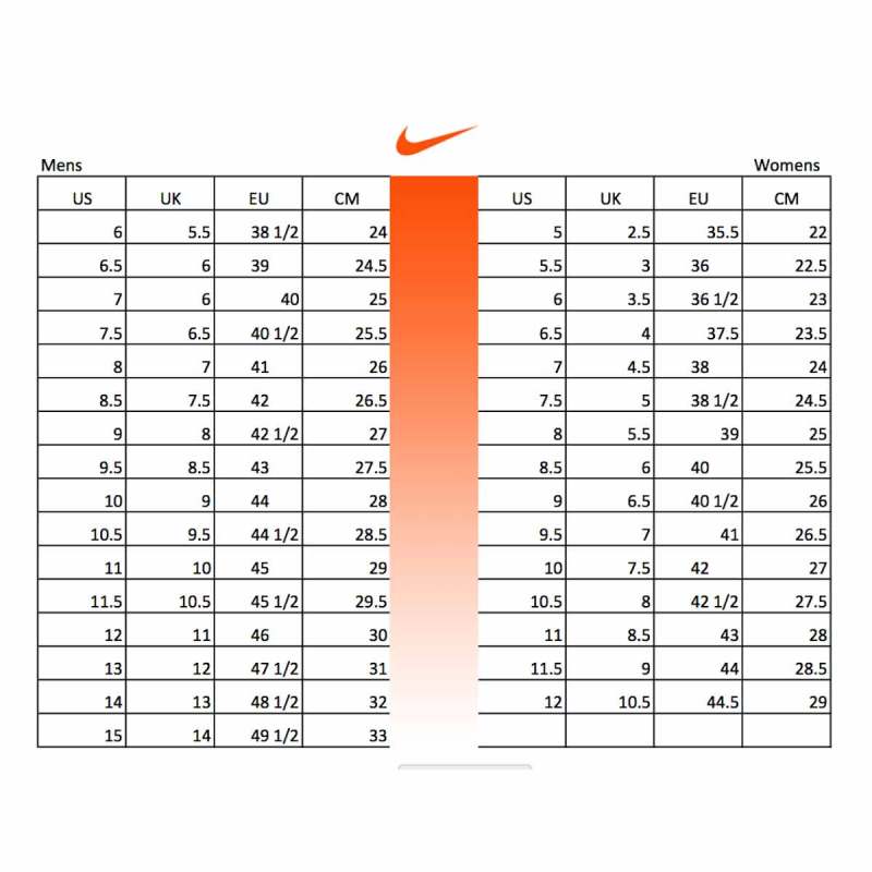 Nike epic react flyknit size chart discount