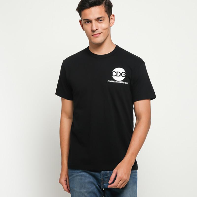 Comme des Garcons Circle Logo T-Shirt Pria Black