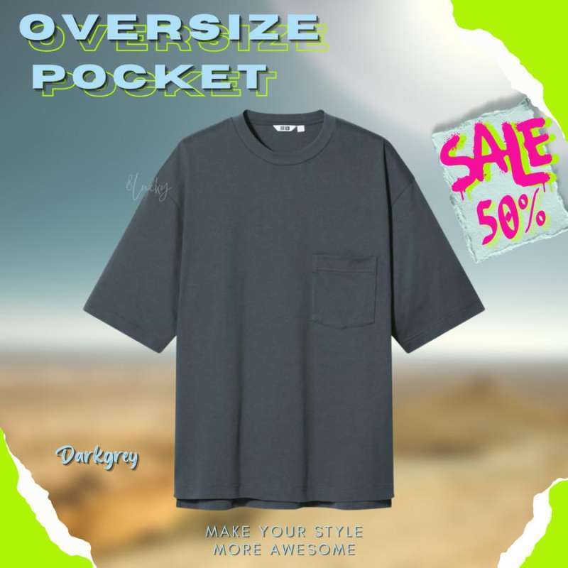Jual T shirt Kaos Oversize Pria Wanita Pocket Kantong Saku Pola Uniqlo L Darkgrey Di Seller Kaos Polos Oversize Babakan Ciparay Kota Bandung Blibli