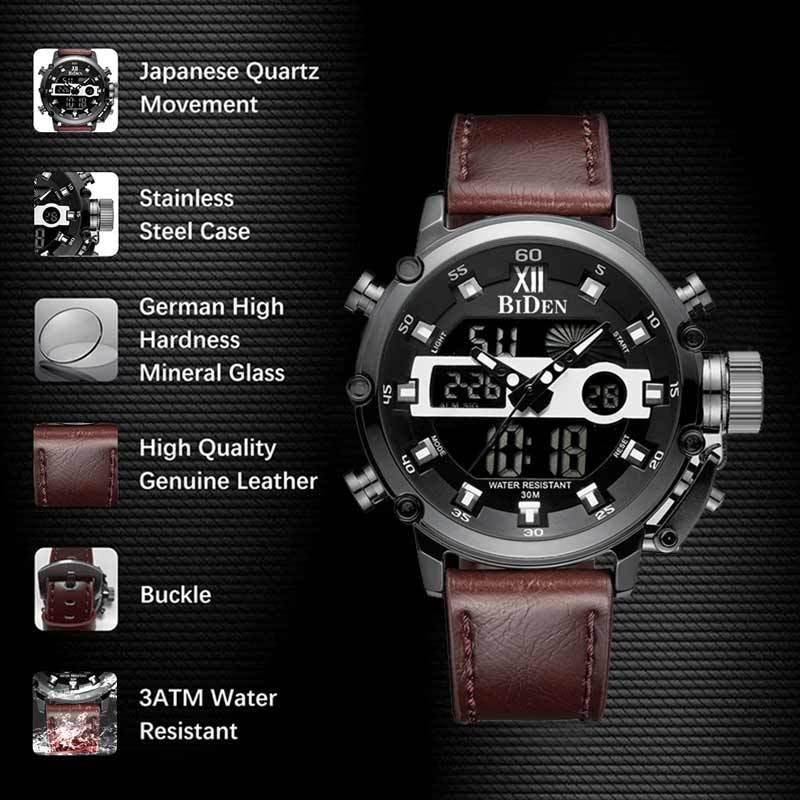 Jual Biden Sport Leather Band Bisnis Military Luminous Waterproof Jam Tangan Pria Online September 2020 Blibli Com