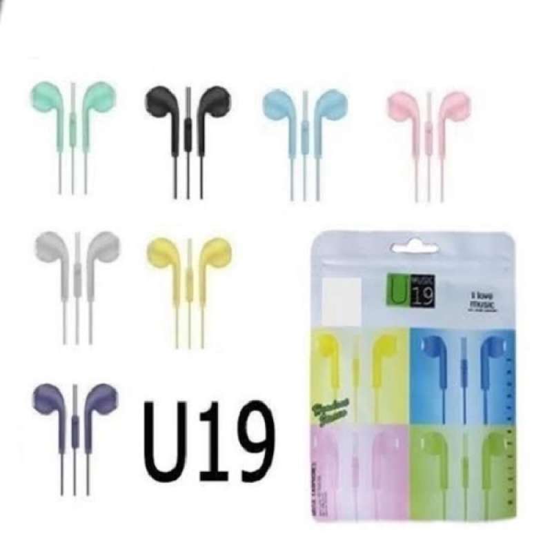 Headset Handsfree Stereo U19 Macaron Mate Color Hifi Extra Bass
