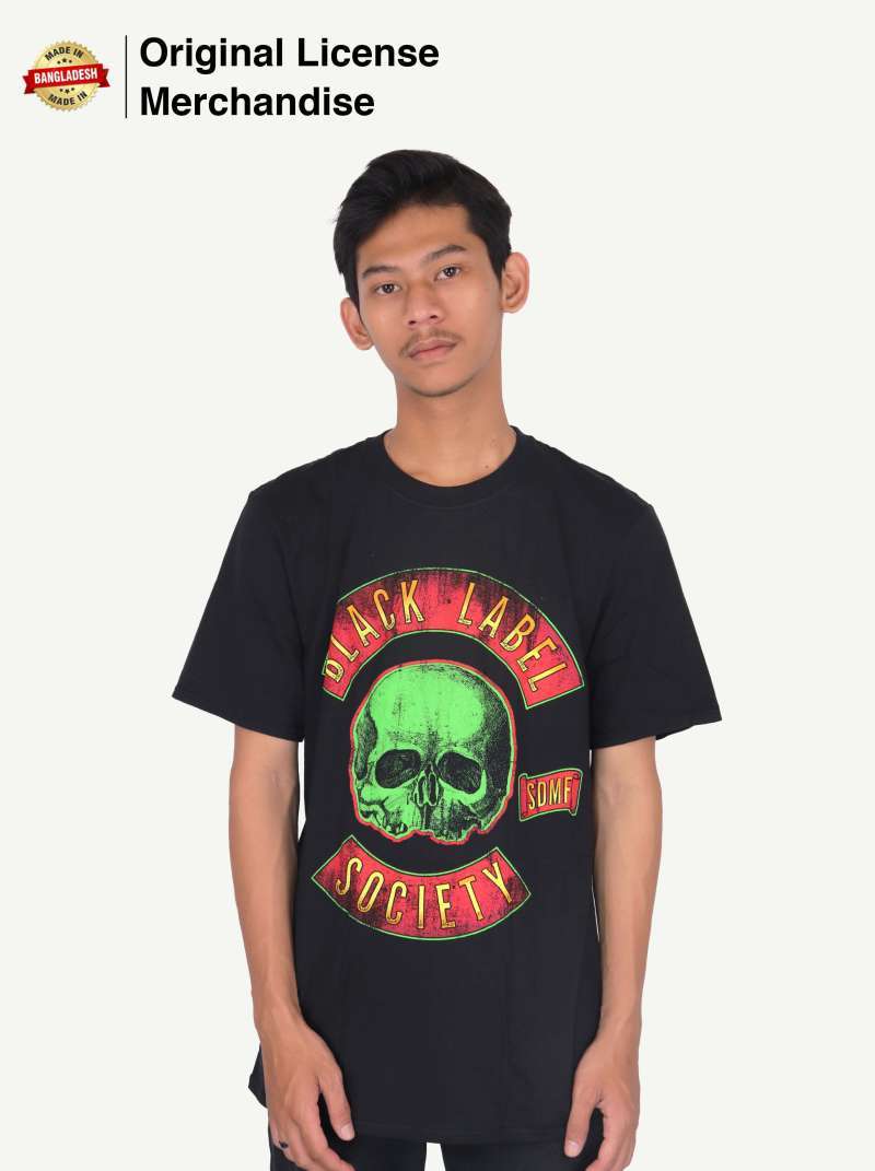 Kaos Band Metal Pria Wanita BLACK LABEL SOCIETY Ori Skull Logo Colour