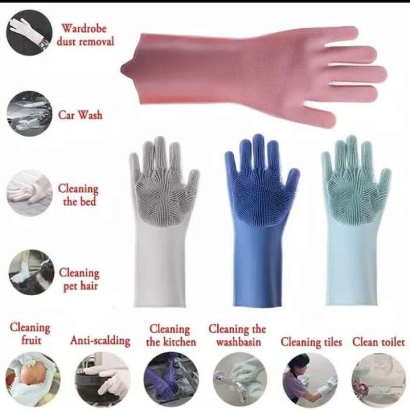 Premium Scrubber Gloves Sarung Tangan Silicone Multifungsi