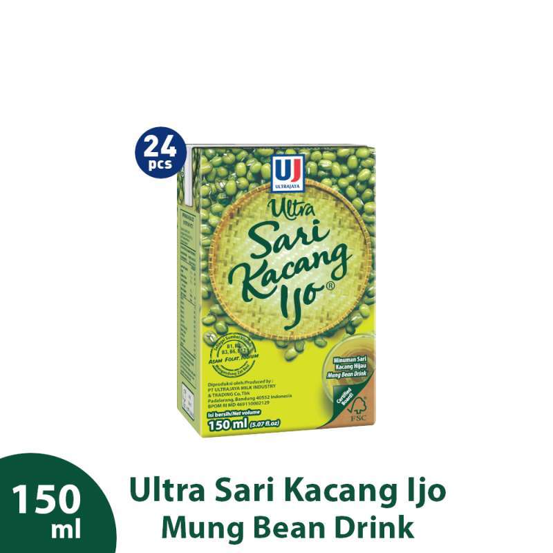 Jual Ultra Sari Kacang Ijo Minuman 150 Ml 1 Dus 24 Pcs Exp Maret 2021 Online November 2020 Blibli Com