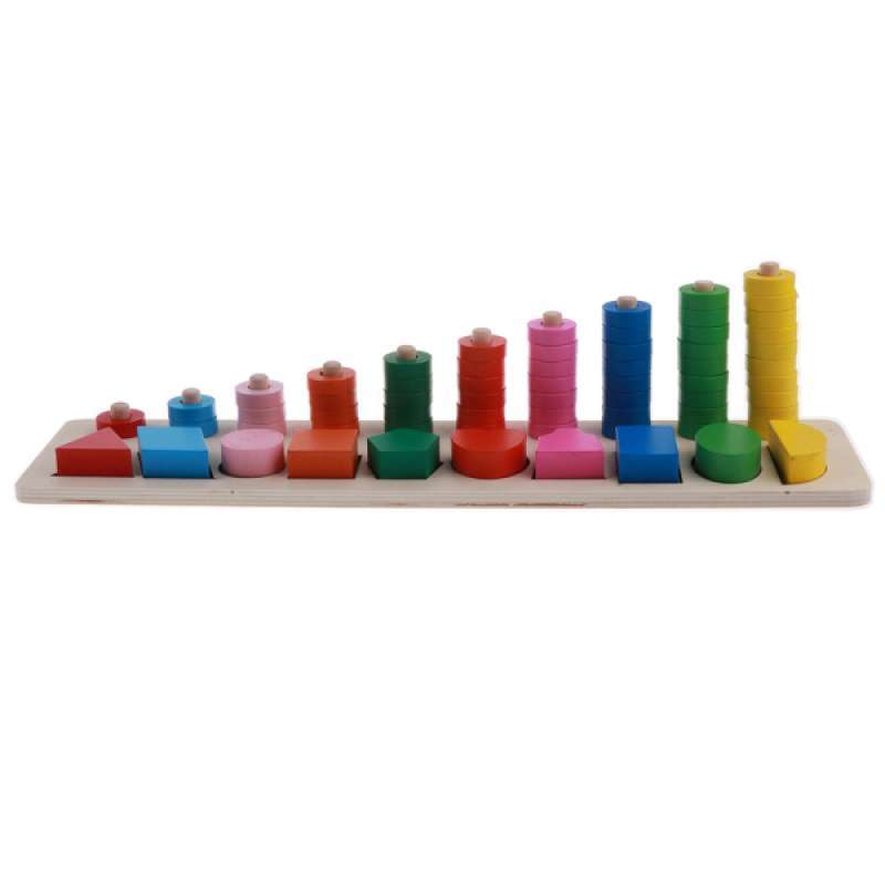 Jual Oem Child Montessori Numbers Stacking Ring Geometry Blocks Match Wooden Toy Gift Murah September 2020 Blibli Com