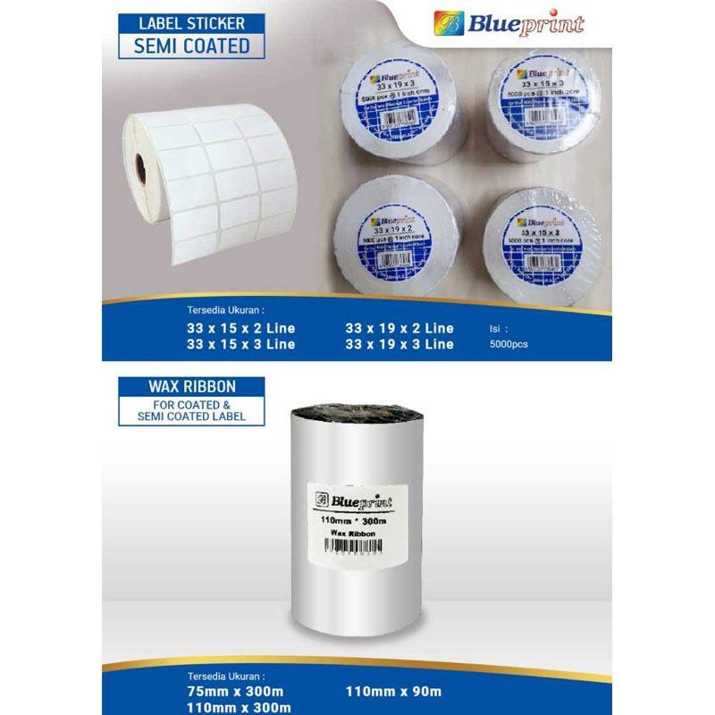 Jual Blueprint Thermal Transfer Ribbon Wax Barcode Label [110 ...