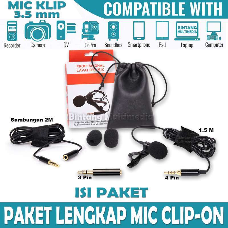 Jual Taffstudio Paket Mic Clip On Eksternal Professional For Handphone Kamera Dslr Mirrorless Laptop Komputer Online Desember 2020 Blibli