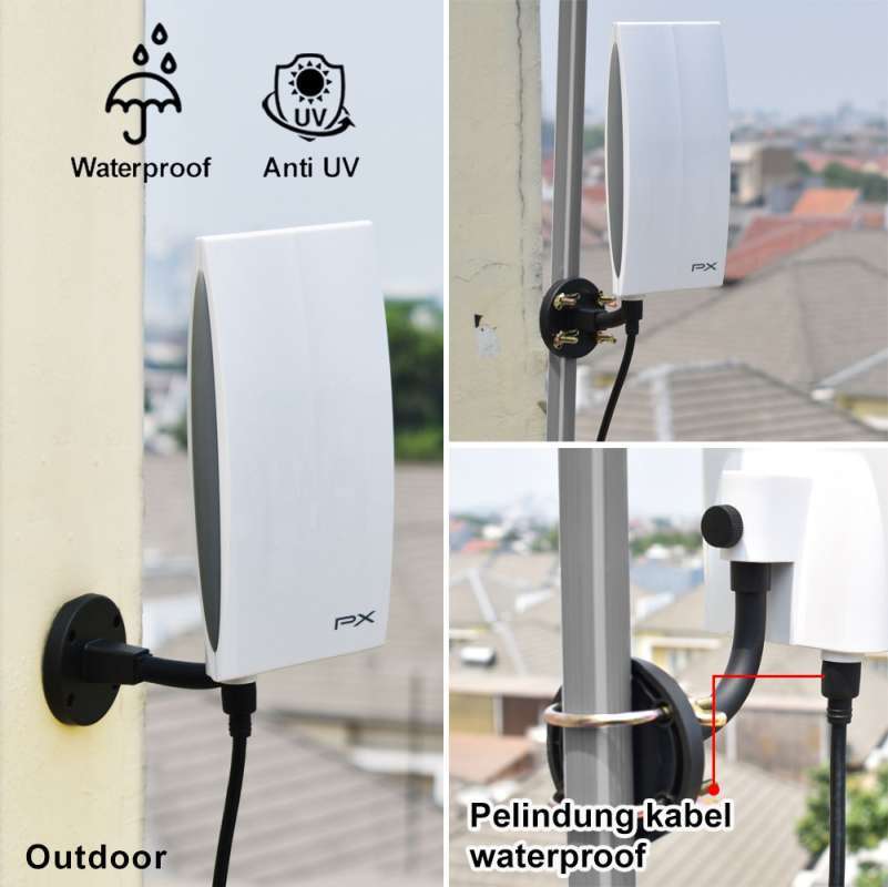 Jual PX DA-5200 Indoor Outdoor Digital Analog Antena TV Kabel [12 m] Online  Januari 2021 | Blibli