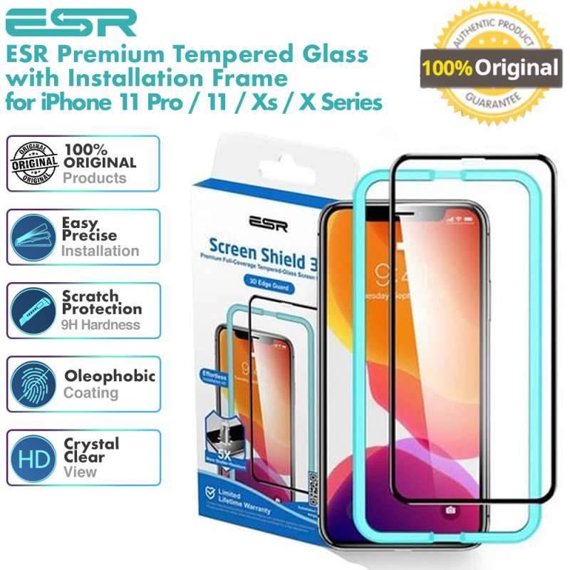Jual Esr Tempered Glass Screen Guard Protector For Iphone 11 Pro Max 11 Pro 11 Iphone Xs Max Iphone Xr Xs Iphone X Original Online November 2020 Blibli Com