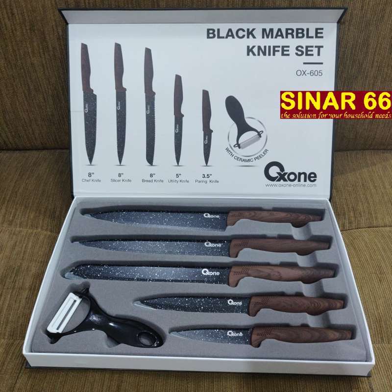 Jual Oxone Black Marble Knife Set Pisau Ox 605 Ox605 Online Oktober 2020 Blibli Com