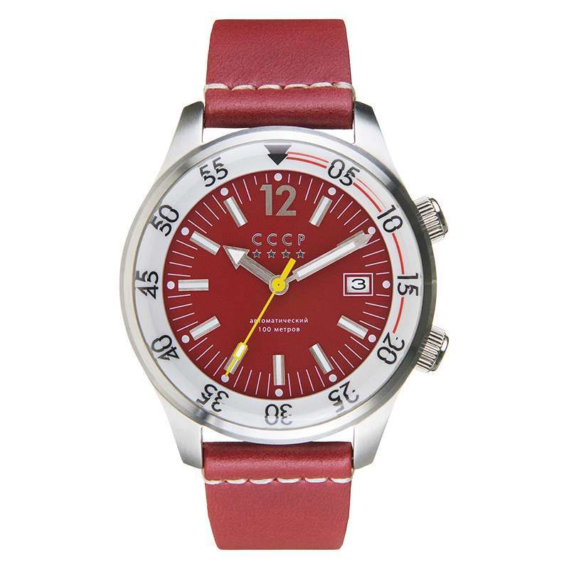 Jual Cccp Black Sea Cp 7043 03 Automatic Men Red Dial Red Leather Strap Machtwatch Murah Mei 21 Blibli