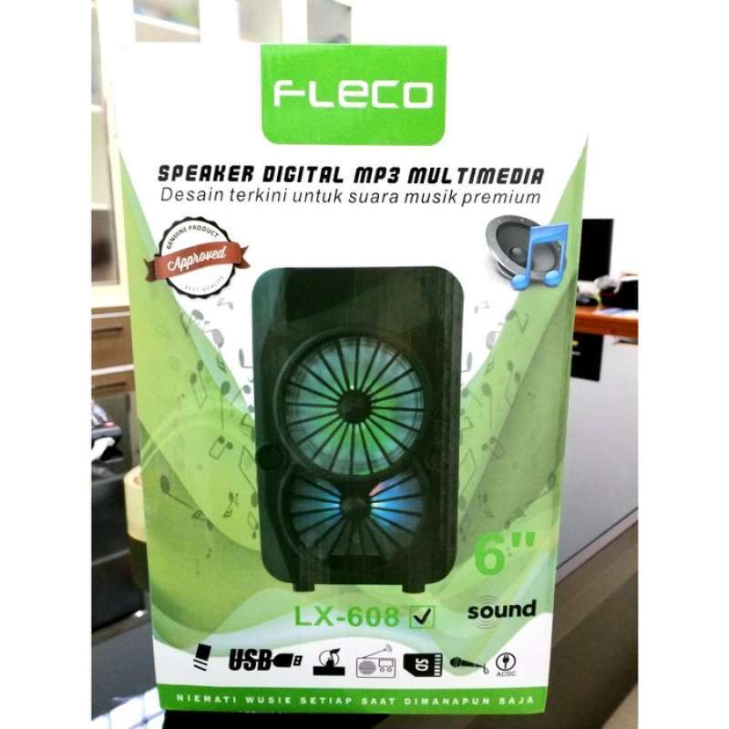 Jual Speaker Karaoke 6 Fleco Lx 608 Free Mic Remot Play Usb Bt Aux Tf Ca Online Desember 2020 Blibli