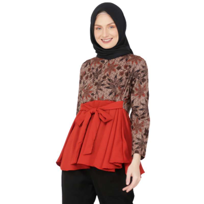 Jual Gallery Ilka Blouse Batik Kombinasi Modern Atasan Wanita Floral Polos Online Mei 2021 Blibli