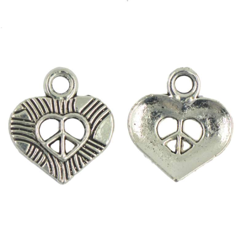 30pcs Peace symbol Tibet silver Charms Pendants DIY Jewellery Making crafts 