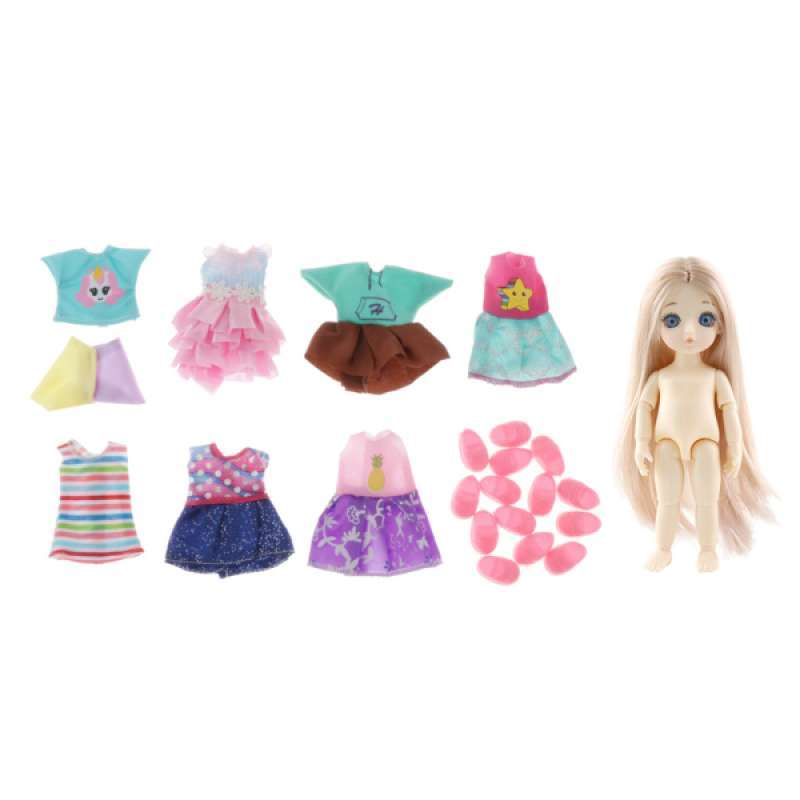 6 Set 16cm Adorable Girl Doll Mini Clothes Shoes Set Doll Party DIY Accessory