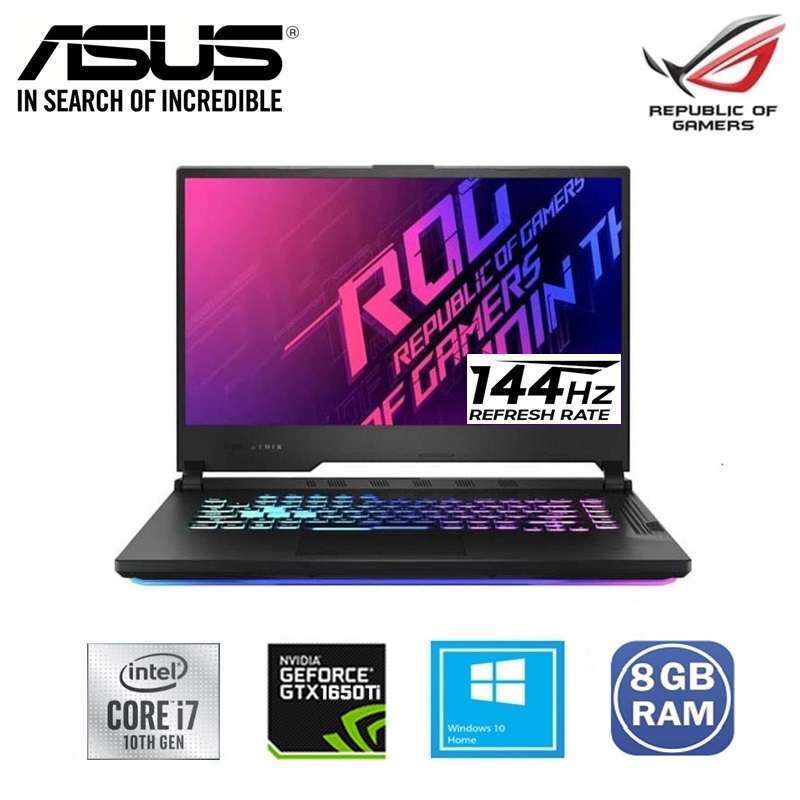 Jual Asus Rog Strix G G512li I75tb6t Laptop Gaming I7 10750h 8gb 512gb Ssd Nvidia Gtx1650ti 4gb 15 6 Inch Fhd 144hz Win10 Online November 2020 Blibli