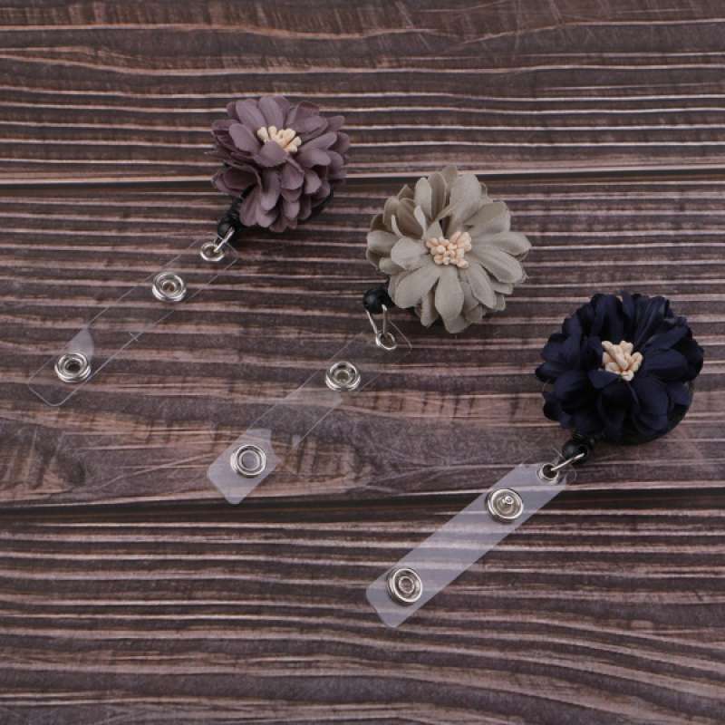 Jual Fashion Retractable Flower Reels Id Card Clip Badge Holders Crocodile Clip Online November 2020 Blibli Com