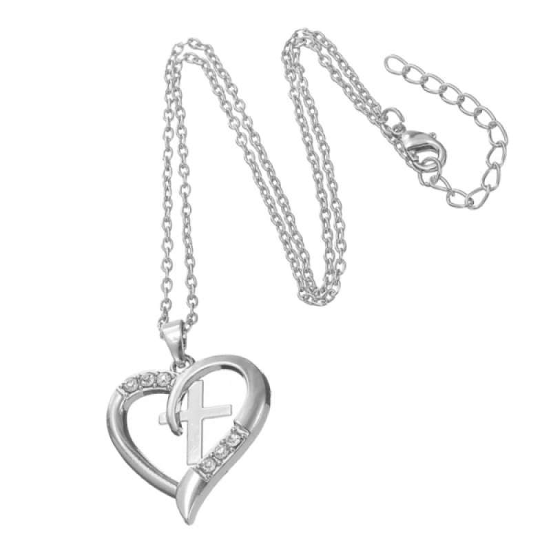 Jual Love Heart Necklace - Crystal 
