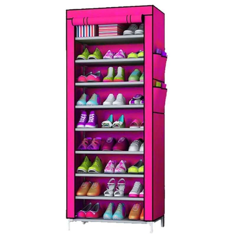 Jual Lemari Sepatu Rak Sepatu Kain Portable Import Serbaguna 9 Susun Murah Mei 2021 Blibli