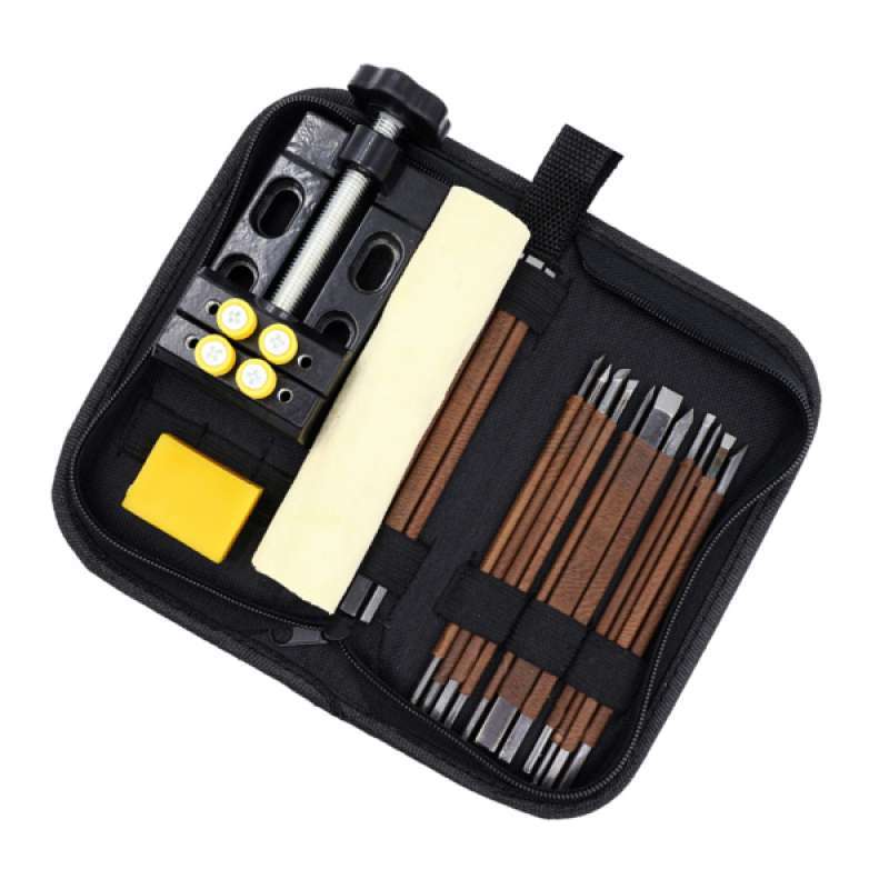 Jual 18pcs Stone Carving Tool Set Woodworking Hand Tool With Clamp Bed Diy Craft Online Maret 2021 Blibli