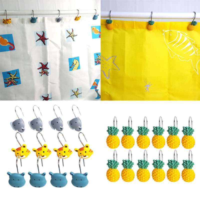 Jual Shower Curtain Hooks 24 Pieces Decorative Bath Curtain Rings For Beach Themed Bathroom Decorative Online November 2020 Blibli Com