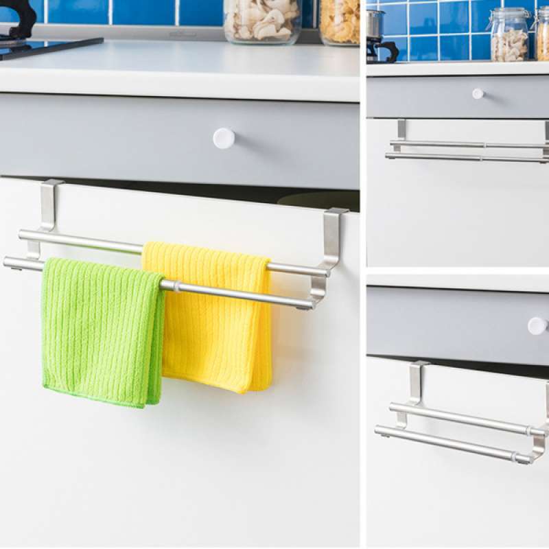 Jual Expandable Towel Rack Hanger Over Door For Kitchen Bathroom Cabinet Cupboard Online Oktober 2020 Blibli Com