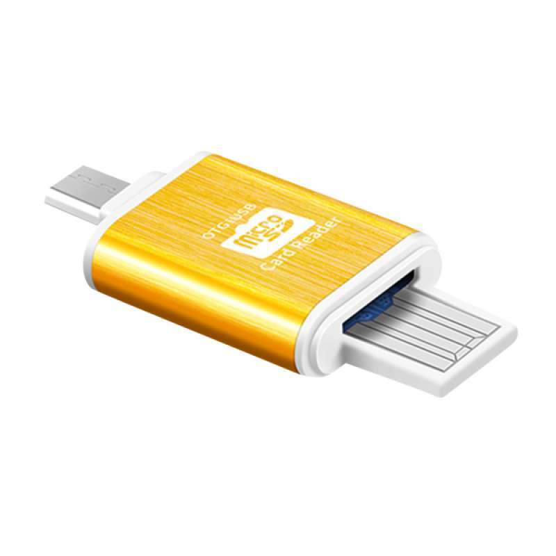computer tf micro sd memory card reader adapter usb 2 0 otg 2 in 1 for windows more operating systems golden