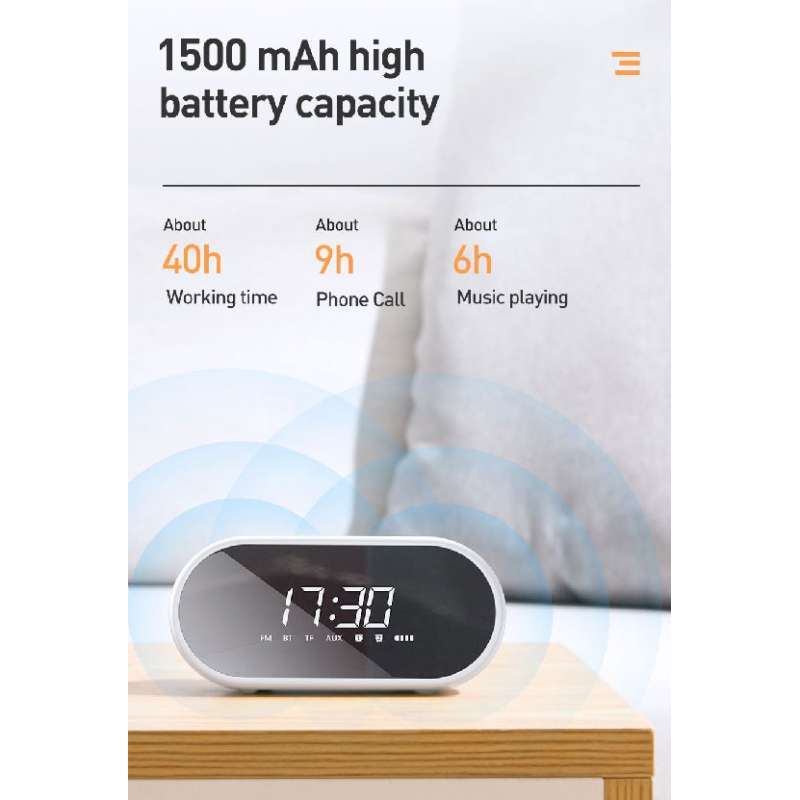 Jual Baseus Encok Portable Wireless Bluetooth Speaker With Jam Alarm Clock Nge09 01 Black Online Desember 2020 Blibli