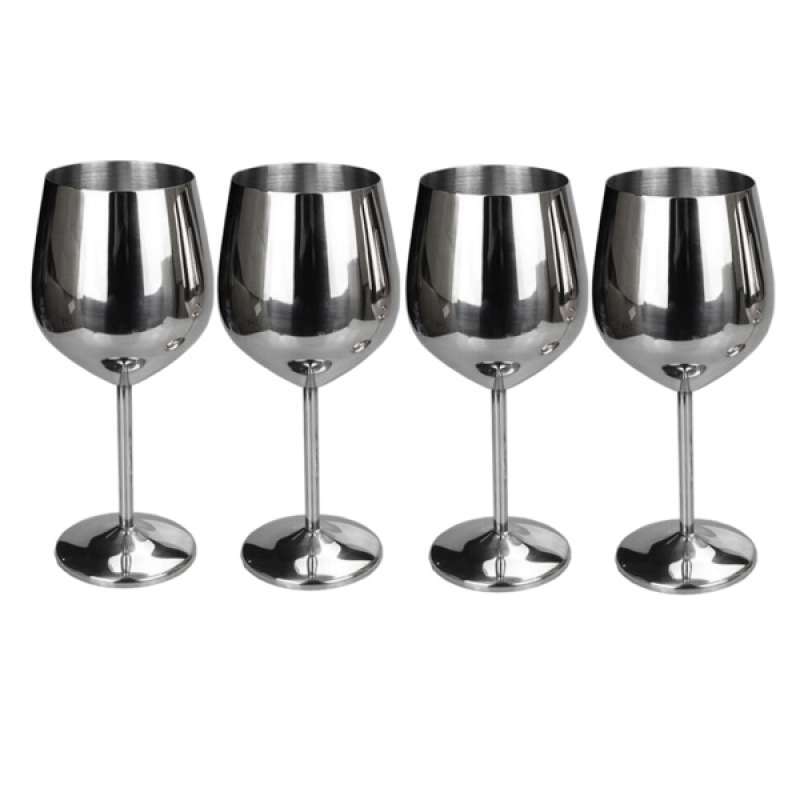 3PCS Stainless Steel Wine Glass Champagne Goblet Cup Cocktail Drinking Mug