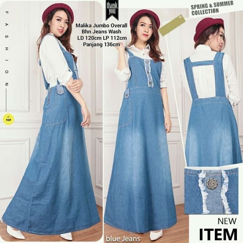 dress denim wanita