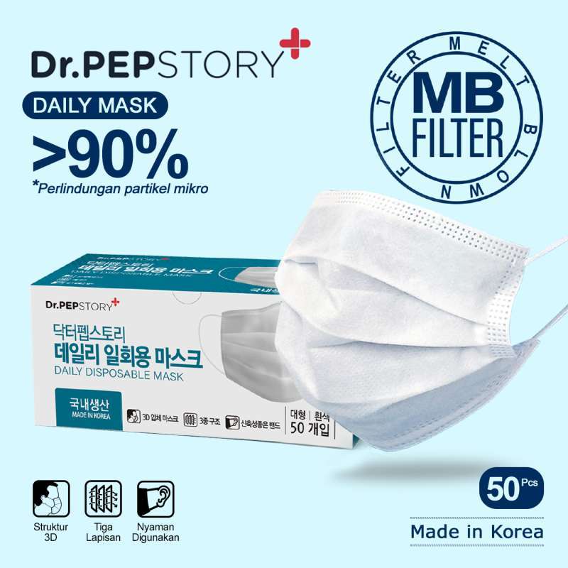 Jual Masker Korea Dr Pepstory Daily Disposible Mask Isi 50 Pcs Online Desember 2020 Blibli