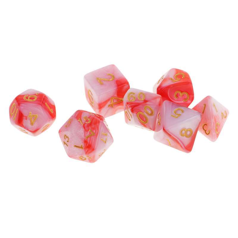7Pcs/Set Acrylic Polyhedral Dice Red For DND MTG RPG Board Game Supply Dice 