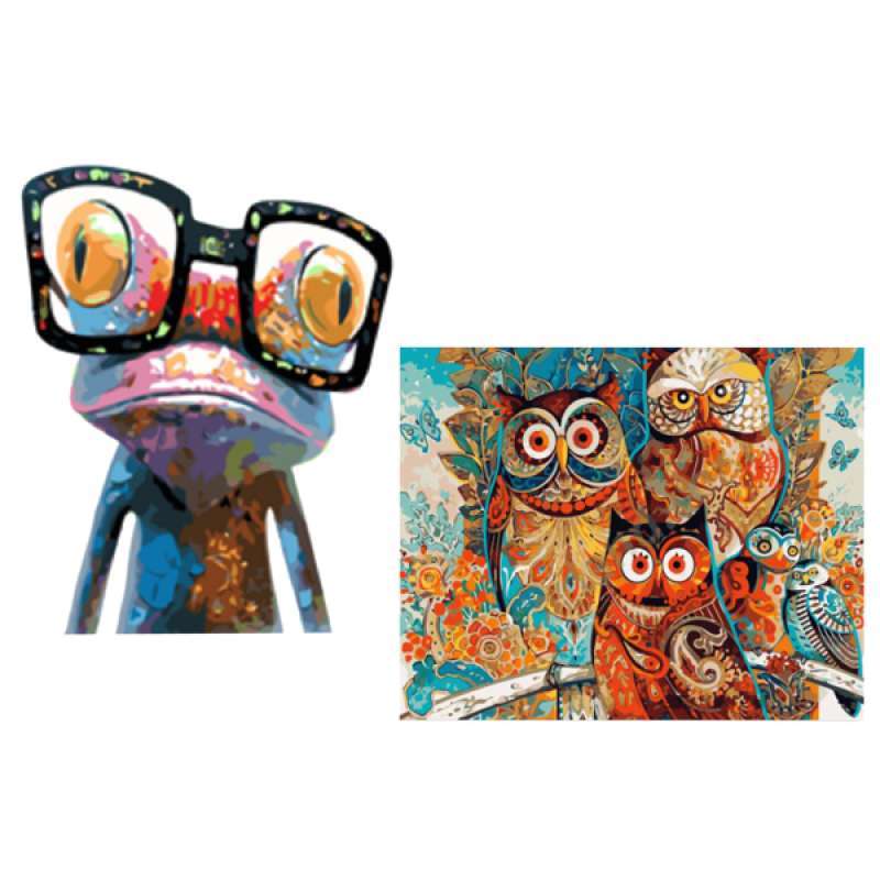Jual Diy Digital Oil Painting By Number Kit Canvas Artwork Home Decor Owl Frog Online Maret 2021 Blibli
