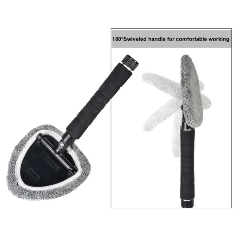 2 Windshield Clean Car Glass Cleaner Wiper Handle Wand Microfiber Cloth  Auto New 