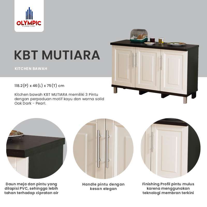 Jual Olympic Kitchen Set 3 Pintu Meja Dapur Kabinet Bawah Rak Dapur Bawah Kbt010880i Online April 2021 Blibli
