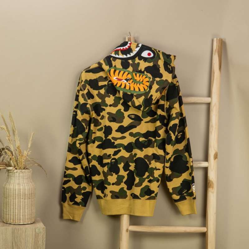 Jual Jaket BAPE SHARK WGM CAMO YELLOW FULL ZIP JACKET 100