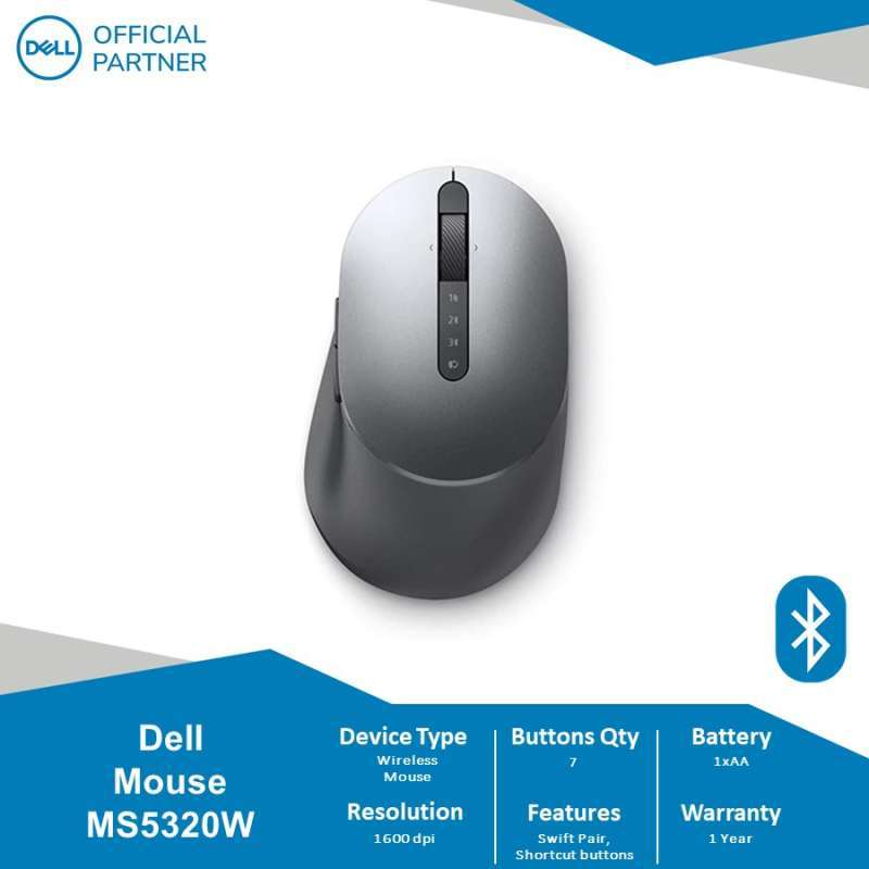 Jual Dell Multi-device Wireless Mouse MS5320W di Seller Dell Official Store  - Dell Official Store | Blibli