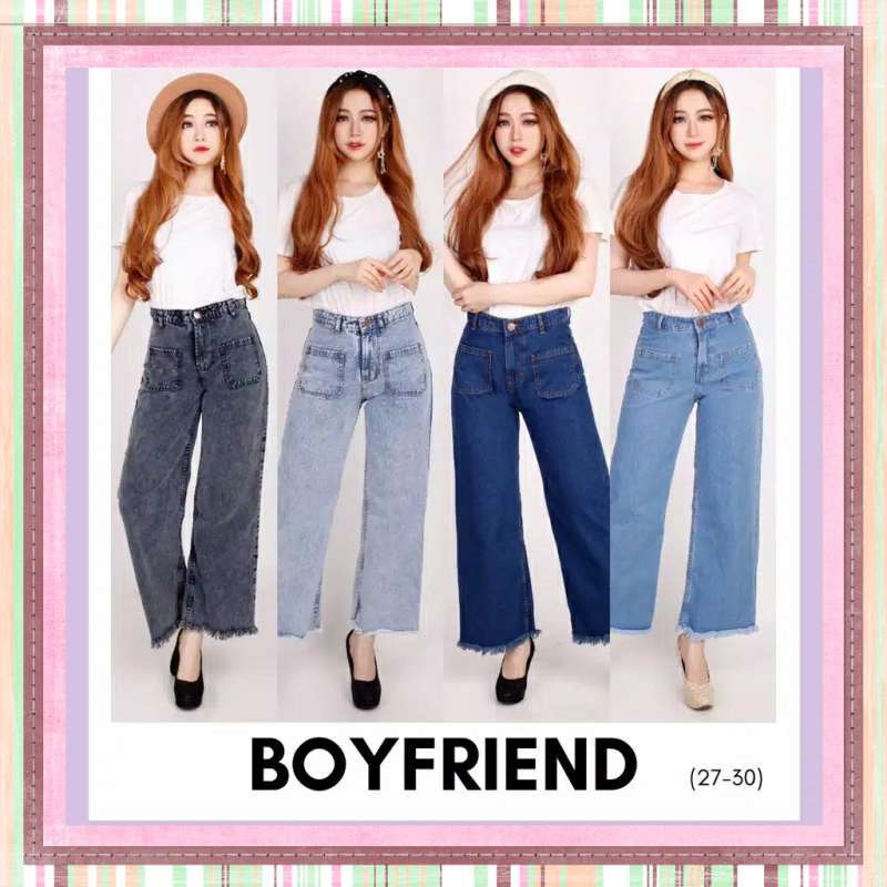 Celana Boyfriend Rumbai Denim BF Plain 
